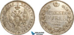 AL775, Russia, Nicholas I, Rouble 1843 СПБ АЧ, St. Petersburg Mint, Silver, Cleaned, XF-AU