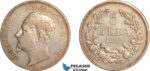 AL781, Bulgaria, Ferdinand I, 5 Leva 1892 KB, Kremnitz Mint, Silver, Lightly cleaned, XF