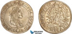 AL783, Hungary, Leopold, 6 Kreuzer 1672 KB, Kremnitz Mint, Silver (3.13g) Light toning! UNC