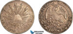 AL785, Mexico, 8 Reales 1877 Zs JS, Zacatecas Mint, Silver, Toned, AU