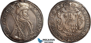 AL791, Transylvania, Georg Rakoczi II, Taler 1649 NB, Nagybanya (Baia Mare) Mint, Silver (28.77g) Dav. 4743, Repaired, Toned, VF-XF, Rare!