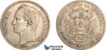 AL792, Venezuela, 1 Bolivar 1911, Paris Mint, Silver, VF