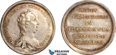 AL794, Transylvania, Maria Theresia, Silver Medal 1747 (6.60g) Improvement of the coinage system in Transylvania, XF-AU