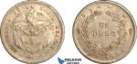 AL795, Colombia, 1 Peso 1857, Bogota Mint, Silver, Some remaining luster! XF