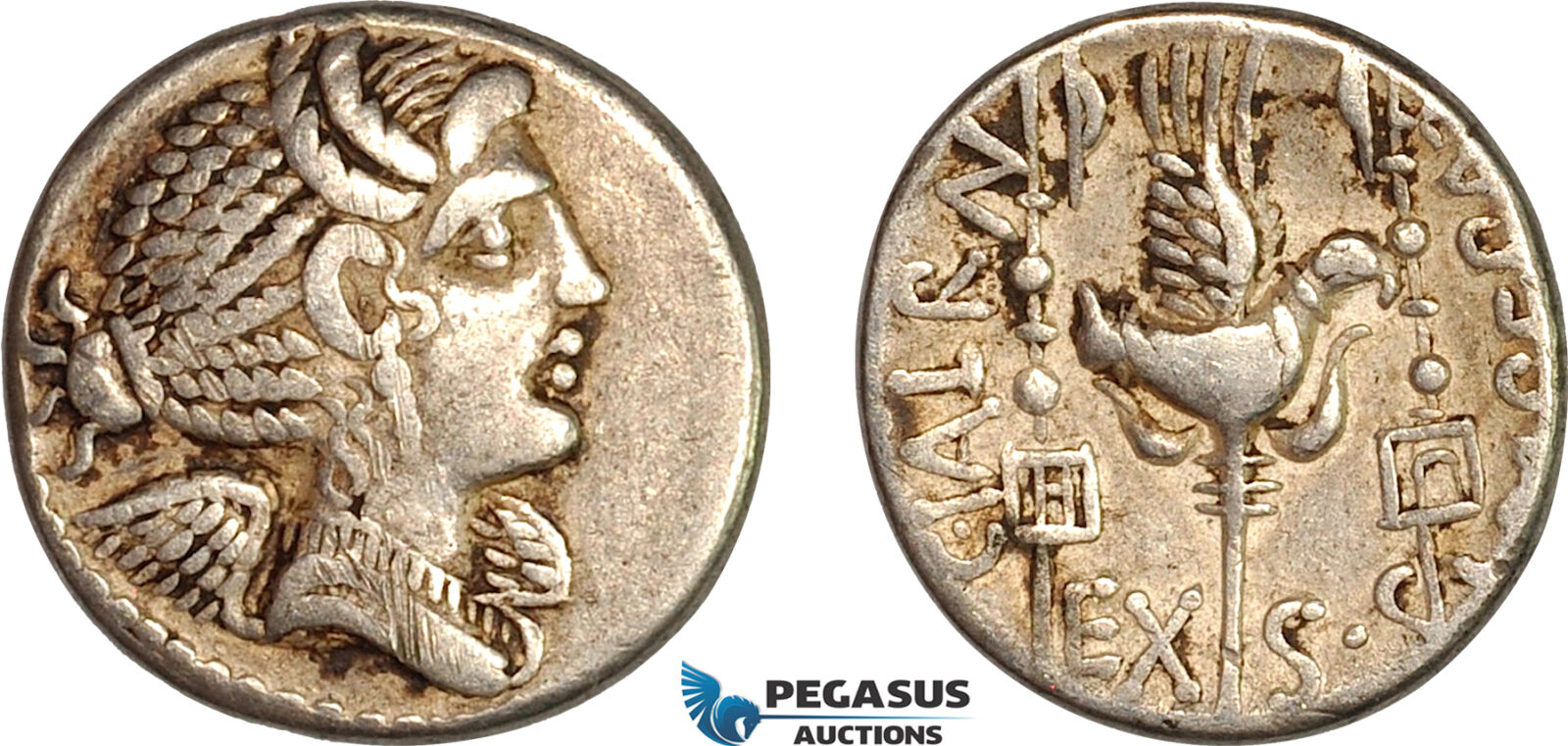 AL802, Roman Republic, C. Valerius Flaccus, AR Denarius (3.69g),82 BC, Massalia Mint, Crawford 365, Minor scratches, VF-XF