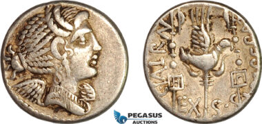 AL802, Roman Republic, C. Valerius Flaccus, AR Denarius (3.69g),82 BC, Massalia Mint, Crawford 365, Minor scratches, VF-XF