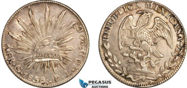 AL805, Mexico, 8 Reales 1892 Go PJ, Guanajuato Mint, Silver, Graffiti, Toned, AU