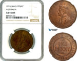 AL807, Australia, George V, 1 Penny 1924 (M&S), NGC AU55BN