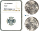 AL808, Biafra, 3 Pence 1969, NGC MS63
