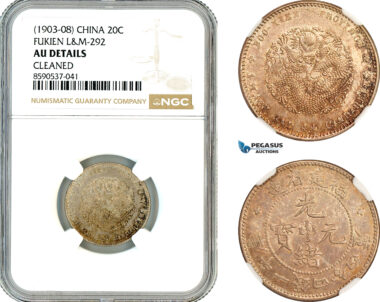 AL819, China, Fukien, 20 Cents ND (1903-08), L&M-292, Silver, NGC AU Details
