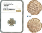AL821, China, Kiangnan, 3.6 Candareens (5C) 1900, Silver, L&M 236, NGC AU Details