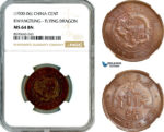 AL824, China, Kwangtung, 1 Cent ND (1900-06), Flying Dragon, NGC MS64BN