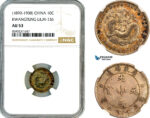AL825, China, Kwangtung, 10 Cents ND (1890-1908), Silver, L&M-136, NGC AU53