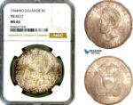 AL862, Ecuador, 5 Sucres 1944, Mexico City Mint, Silver, NGC MS65