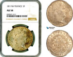 AL868, France, Napoleon, 5 Francs 1811 W, Lille Mint, Silver, NGC AU58