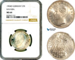 AL872, Germany, Bavaria, Otto, 2 Mark 1904 D, Munich Mint, Silver, NGC MS64