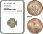 AL903, German East Africa, Wilhelm II, 1/4 Rupie 1891, Berlin Mint, Silver, NGC UNC Details