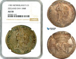 AL908, Netherlands, Zeeland, Silver Ducat 1785, Silver, DAV-1848, NGC AU58