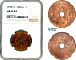 AL958, French Indo-China, 1 Centime 1898 A, Paris Mint, NGC MS64RB