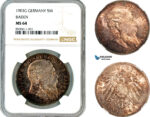 AL964, Germany, Baden, Frederick I, 5 Mark 1903 G, Karlsruhe Mint, Silver, NGC MS64