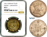 AL980, Germany, Prussia, Wilhelm I, Coronation Taler 1861 A, Berlin Mint, Silver, NGC MS61