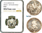 AL981, Germany, Prussia, Wilhelm II, 2 Mark 1913 A, Berlin Mint, Silver, Napoleon’s Defeat, NGC PF63
