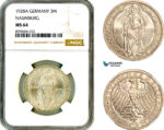 AL996, Germany, Weimar Republic, 3 Reichsmark 1928 A, Berlin Mint, Silver, Naumburg, NGC MS64