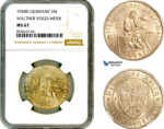 AL997, Germany, Weimar Republic, 3 Reichsmark 1930 D, Munich Mint, Silver, Walther Vogelweide, NGC MS63