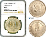 AM002, Germany, Weimar Republic, 5 Reichsmark 1929 D, Munich Mint, Silver, Weimar Constitution, NGC MS63