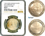 AM003, Germany, Weimar Republic, 1932 Silver Medal by Oskar Glockler, Sinking of the Training Ship Niobe, NGC MS65