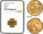 AM006, Germany, Weimar Republic, 5 Reichspfennig 1936 A, Berlin Mint, NGC MS66, Top Pop!