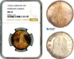 AM038, Germany, Third Reich, 5 Reichsmark 1935 A, Berlin Mint, Silver, Potsdam Church, NGC MS63