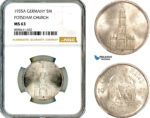 AM039, Germany, Third Reich, 5 Reichsmark 1935 A, Berlin Mint, Silver, Potsdam Church, NGC MS63