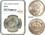 AM046, Great Britain, George V, 1 Crown 1928, Silver, London Mint, NGC NGC MS64