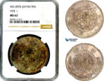 AM058, Japan, Meiji, Yen Yr. 3 (1870) Silver, Type I, NGC MS62