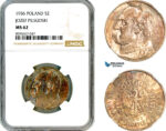 AM071, Poland, 5 Zlotych 1936, Warsaw Mint, Silver, Jozef Pilsudski, NGC MS62
