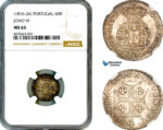 AM078, Portugal, Joao VI, 60 Reis (3 Vintens) ND (1816-26), Lisbon Mint, Silver, NGC MS65