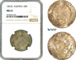 AM120, Austria, Franz II, 20 Kreuzer 1803 C, Prague Mint, Silver, NGC MS61
