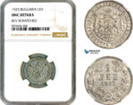 AM127, Bulgaria, Boris III, 1 Lev 1923, NGC UNC Details