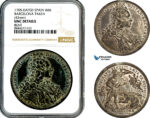 AM143, Spain, Charles III, 1705 Tin medal by Muller, Capture of Barcelona, NGC UNC Details, Rare!