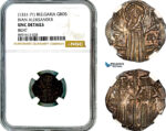 AM291, Bulgaria, Ivan Aleksander, Gros ND (1331-71), Silver, NGC UNC Details
