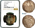 AM297, Austria, Salzburg, Johann Ernst von Thun, 1/2 Taler 1694, Salzburg Mint, Silver, NGC MS62
