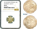AM299, Algeria, Ottoman Empire, Mahmud II, 1/8 Budju AH1244 (1829), Silver, NGC MS64